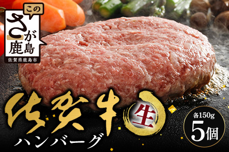佐賀牛ハンバーグ 【生】150g×5個 (個別真空冷凍) 　B-832