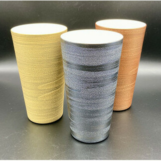有田焼 伝作窯 甲胄タンブラー 金銀銅3個セット A40-178_イメージ4