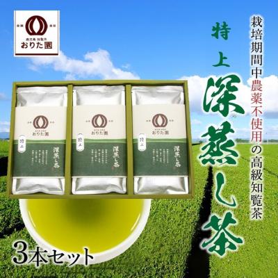 ふるさと納税 南九州市 おりた園特上深蒸し茶3本セット