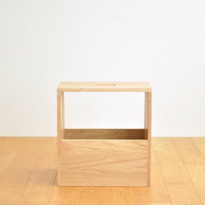 ふるさと納税 府中市 府中市の家具　スツールにもなる収納ラック　オーク材