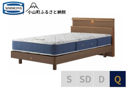 ベッド【シモンズ】クィーンベッド BSシェルフスリム ステーション/BSゴールデンバリュー AB2111A ミディアム