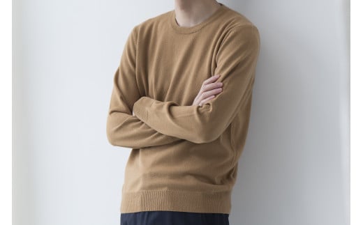   ベビーカシミヤ ラウンドプルオーバー 男性用《白田のカシミヤ》男性用サイズ:Ｍ（42）｜ニット カシミヤ 100％ 高級 希少 メンズ