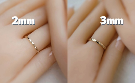 アクセサリー K14GF 槌目リング 3ミリ幅 選べるサイズ 指輪 アクセサリー ジュエリー K14 ゴールドフィルド リング