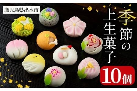 i246 季節の上生菓子セット(10個)出水の特産みかん、冬の風物詩である鶴を中心に10種！四季を感じる和菓子は贈り物・ギフトにもピッタリ！【リッチモン松元】