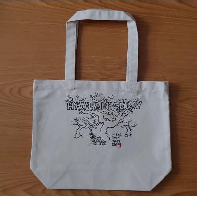 ふるさと納税 王寺町 手描き　帆布手提げカバン