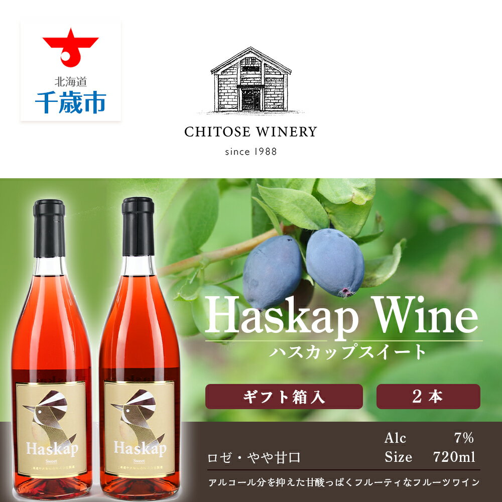 【ふるさと納税】 千歳ワイナリー ハスカップスイート720ml×2本＜ギフト箱入＞ お酒 ワイン【北海道千歳市】ギフト ふるさと納税 クリスマス