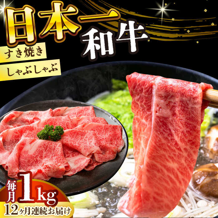 【ふるさと納税】【全12回定期便】【A4〜A5】長崎和牛しゃぶしゃぶすき焼き用（肩ロース肉・肩バラ・モモ肉）1kg(500g×2p)【株式会社 MEAT PLUS】[DBS076]