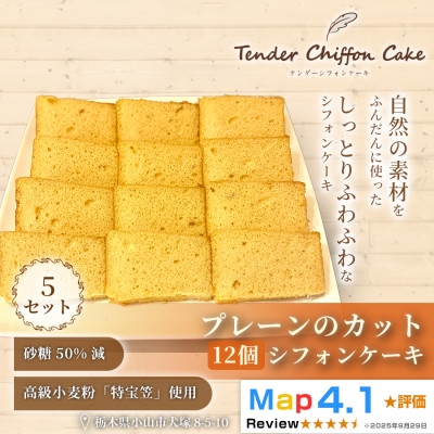 
            ＜手のひらサイズの幸せ＞カットシフォンプレーン　12個入り(5セット)|特宝笠 蜂蜜 詰め合わせ【1678649】
          