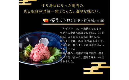 赤身ユッケ桜うまトロセット 計1kg 1000g ユッケ 桜うまトロ(ネギトロ) 馬肉 冷凍 《60日以内に出荷予定(土日祝除く)》 新鮮 さばきたて 真空パック 肉 熊本県球磨郡山江村 馬刺し おつ
