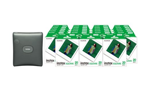 「スマホプリンターinstax?“チェキ”スクエアセット」instax? スクエアフォーマットフィルム 2パック×23（合計460枚撮影可能）スマホプリンター“チェキ”「instax SQUARE Link? Midnight Green」×1