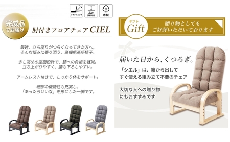 高座椅子 チェア CIEL(シエル) 1脚　イス 椅子 チェア 座椅子 高座椅子 組立不要 アームレスト インテリア 家具 機能性 かわいい おしゃれ 兵庫 兵庫県 小野市 ダークブラウン
