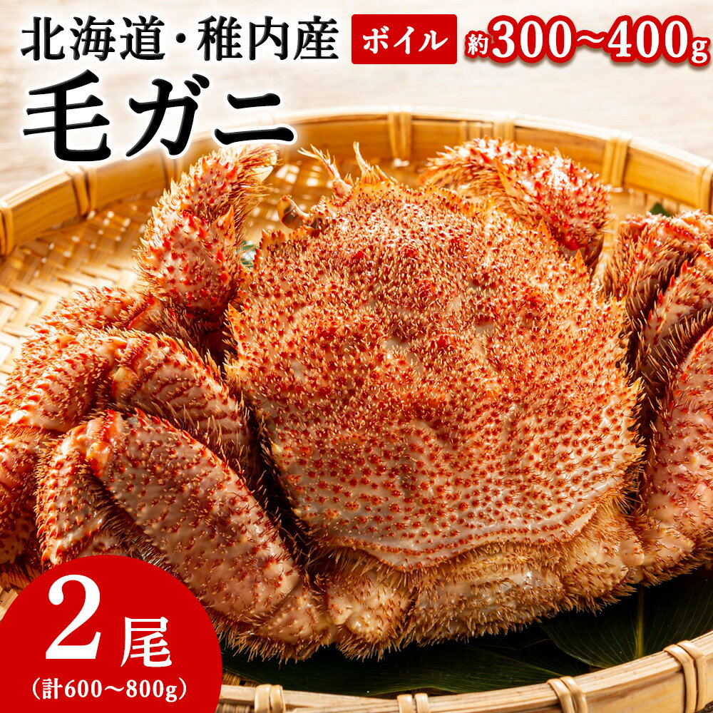 【ふるさと納税】【2025製造】稚内産ボイル毛ガニ小型2尾 (1尾約300g〜400gの毛ガニ×2尾)ボイル 毛がに 毛ガニ 毛蟹 ボイル 蟹 カニ 北海道ふるさと納税 稚内 ふるさと納税 北海道 【配送不可地域：離島・沖縄県】