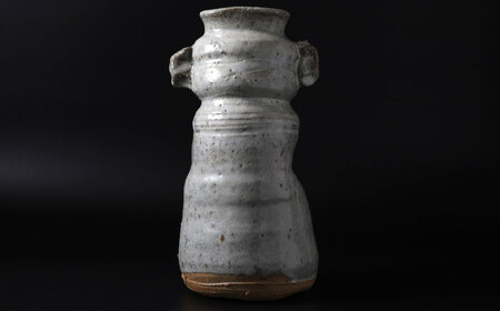 【唐津焼】斑唐津花入 / 花瓶 植物鉢  モダン / 佐賀県 / 大杉皿屋窯[41ABAC010]