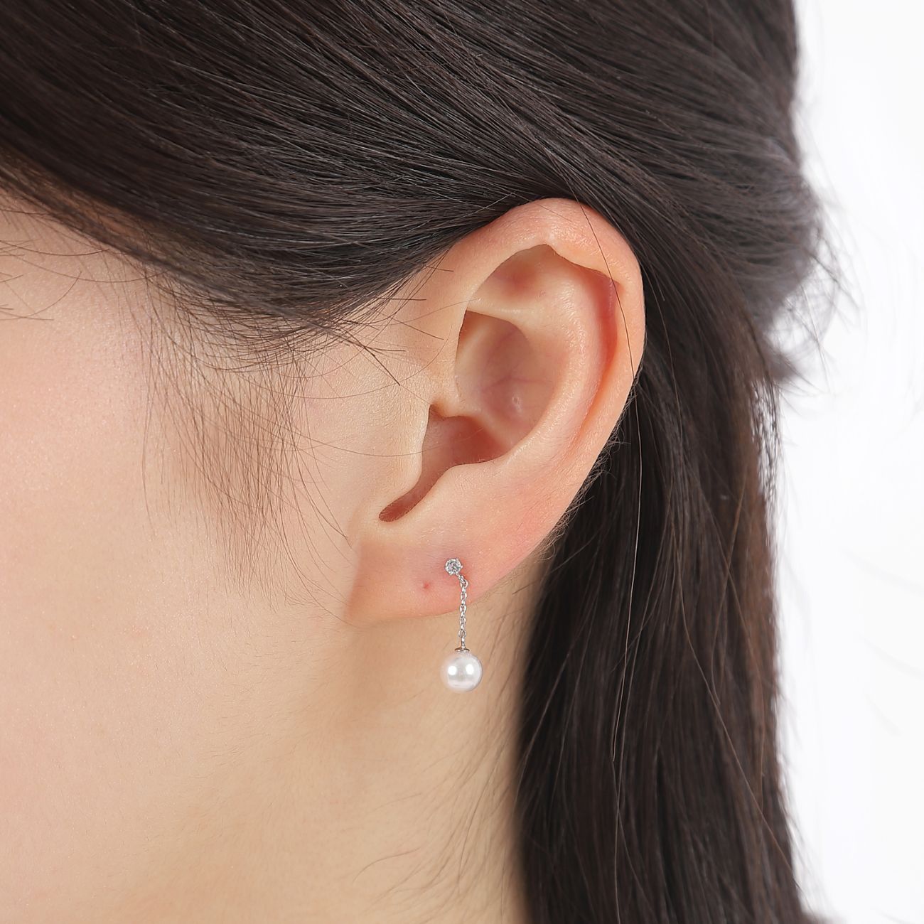 1788　プラチナあこや本真珠ピアス　ホワイトトパーズ プラチナ ピアス あこや真珠 本真珠 伊勢志摩　伊勢市 アクセサリー フォーマル カジュアル ジュエリー ホワイトトパーズ 揺れる かわいい ギ