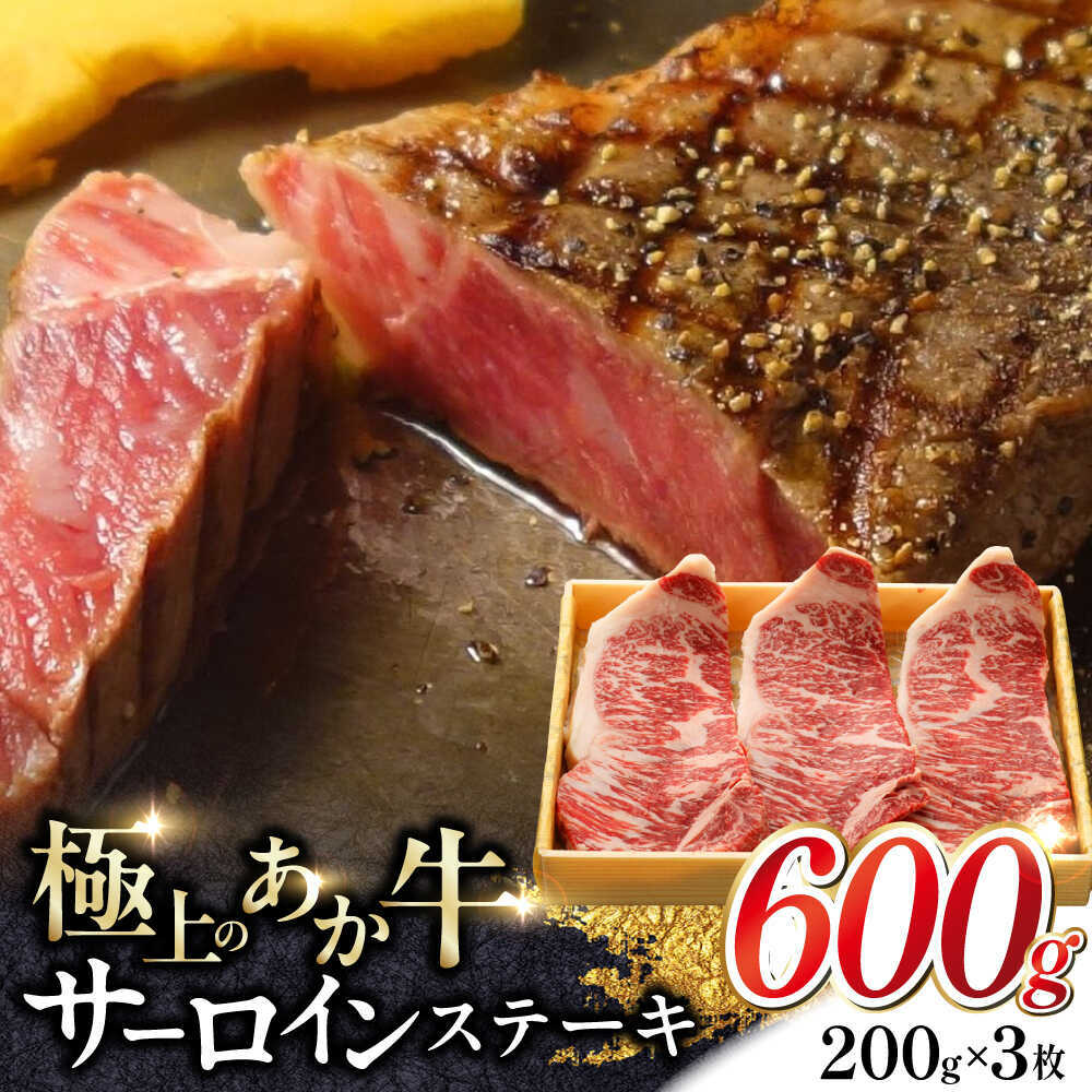 【ふるさと納税】あか牛サーロインステーキ 約200g×3枚 赤牛 【有限会社 三協畜産】[AYCQ059]