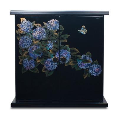 ふるさと納税 和歌山市 紀州塗り ミニ仏壇 雅 大 紫陽花 美しく描かれた蒔絵の世界。職人が創るコンパクト仏壇