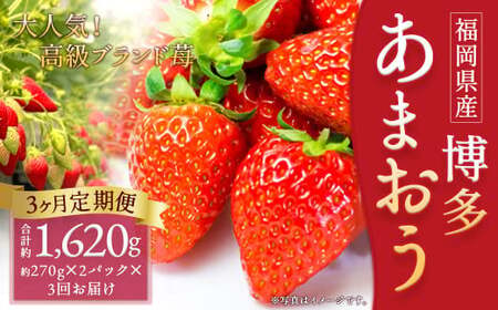 【3回定期便】いちご「あまおう」 約270g×2パック 計約1.62kg 苺 イチゴ 果物 フルーツ 【2027年1月上旬順次発送開始予定】