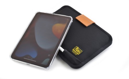 iPad mini6用薄型キャリングケース＜Apple Pencilホルダー付き＞　アイパッド ミニ 専用 iPadmini用 ブラック キャメル バンナイズ VanNuys  ストッパーカラー：キャメル