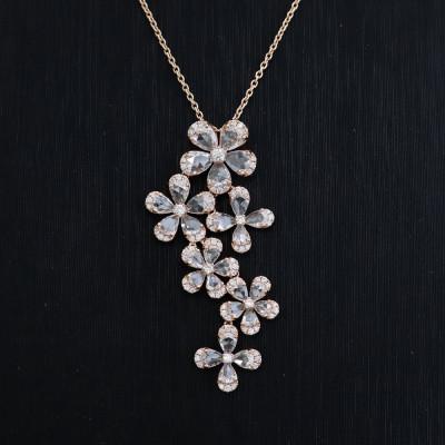 ふるさと納税 山梨市 K18PGローズカットダイヤモンドペンダント【ダイヤ3.40ct】45cm |  | 01