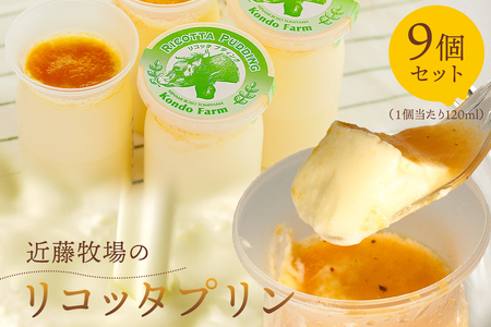 近藤牧場のリコッタプリン（120ml×9個） mi0003-0014