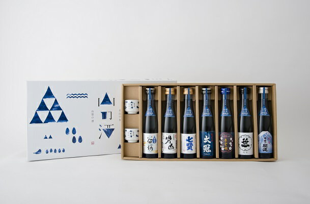 【ふるさと納税】山の酒 純米酒 飲み比べセット（7本＋お猪口2個）　春鶯囀 萬屋醸造店 谷櫻 谷櫻酒造 甲斐男山 八巻酒造店 七賢 山梨銘醸 太冠 太冠酒造 笹一 笹一酒造 甲斐の開運 井出醸造店 日本酒 お酒 地酒 銘酒 清酒 山梨 やまなし 富士川町