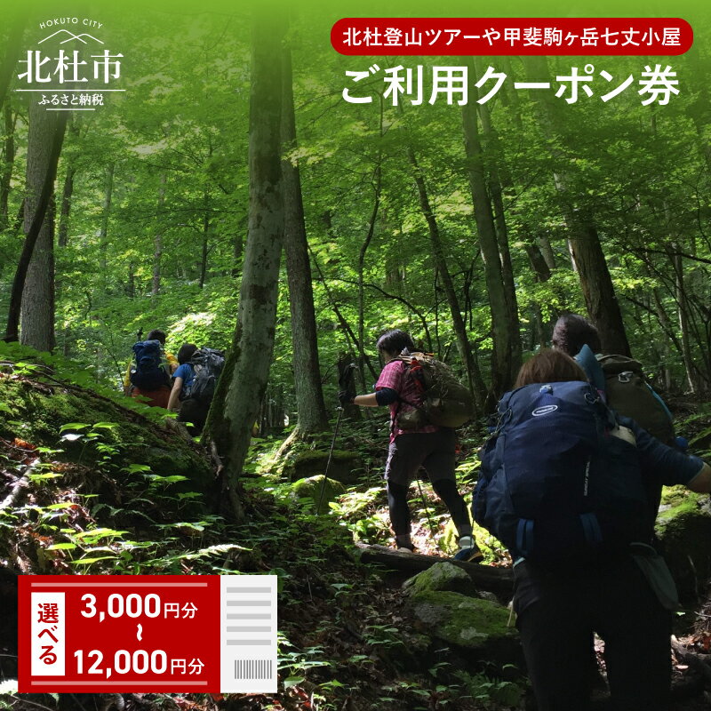 【ふるさと納税】 山小屋 利用クーポン券 選べる金額 3000円分 6000円分 9000円分 12000円分相当 北杜 登山 ツアー 甲斐駒ヶ岳 七丈小屋 利用券 体験 山梨県 北杜市 送料無料