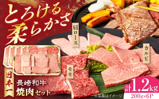 長崎和牛 モモ焼肉スペシャル 計1.2kg（モモ800g・肩ロース200g・カルビ200g）長崎県/有限会社シュシュ [42AEAA033]