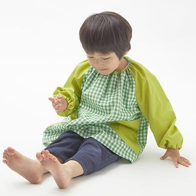 ふるさと納税 忠岡町 キッズ スモック　青りんご　120cm |  | 02