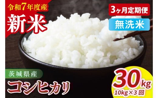 【3ヶ月定期便】令和7年産 茨城県産コシヒカリ　無洗米　10kg（5kg×2）【お米 米 こしひかり ごはん 茨城県　茨城県産　茨城県産米】（85-99）
