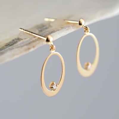 ふるさと納税 山梨県 【山梨県】【ジュエリー】K18 Drop/ドロップ ピアス