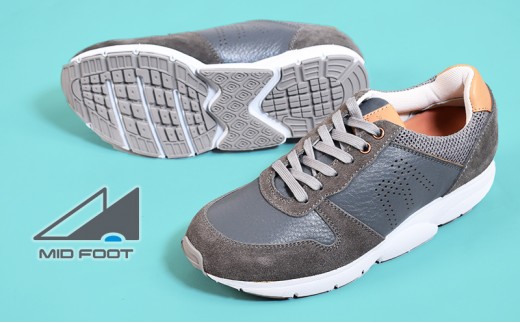 [No.5990-8886]MIDFOOT ( ミッドフッド ) 婦人靴 レザースニーカー MF001JL ( グレー ) 4E 23.0cm