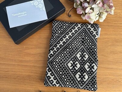 こぎん刺し　名刺入れ 黒×生成り カードケース ハンドメイド 手作り こぎん刺し名刺入れ ハンドメイド名刺入れ 青森 津軽 五所川原