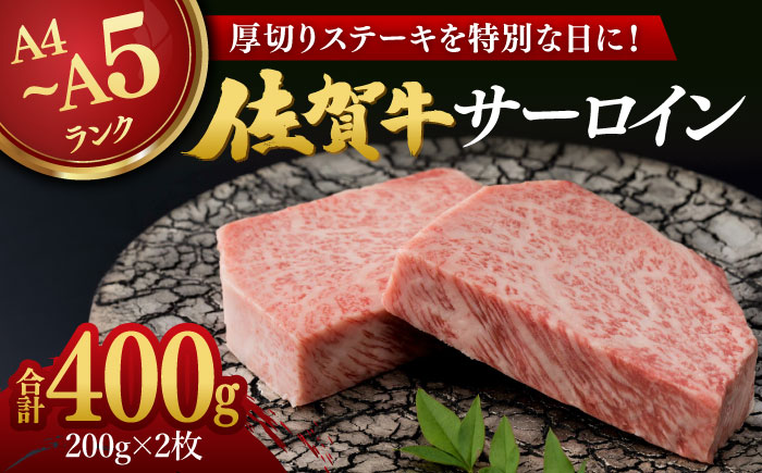 佐賀牛 厚切り サーロインステーキ 計400g（200g×2枚） / 牛肉 ステーキ サーロイン 焼肉 / 佐賀県 / 株式会社弥川畜産[41ADCI003]