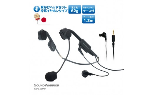 メガネフレーム型ヘッドセット SOUND WARRIOR SW-HW1 片耳イヤホンタイプ 日本製 国産 イヤホン マイク 周辺機器 オーディオ周辺機器 PC テレワーク 在宅ワーク リモート 城下工業 信州 長野　【 上田市 】 [№5312-0597]