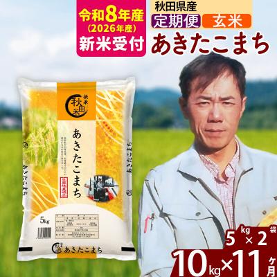 ふるさと納税 北秋田市 R8産 新米受付《定期便11ヶ月》あきたこまち 10kg【玄米】|msrf-22111s