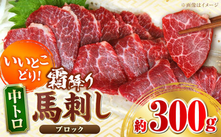 中トロ馬刺し 約300g 霜降り馬刺し ブロック 熊本県 合志市【阿蘇牧場】[AYBX100]