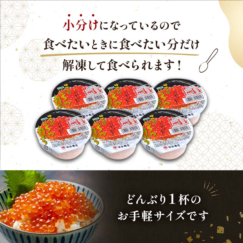 北海道産 いくら 醤油漬け 80g×6 計 480g 北海道 笹谷商店 小分け ギフト 釧路 ふるさと納税 イクラ 魚卵 魚介類 海産物 F4F-5767