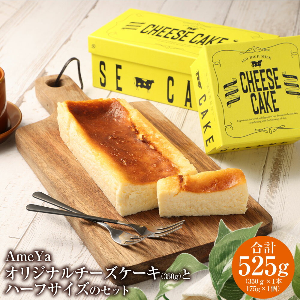 【ふるさと納税】AmeYa オリジナルチーズケーキ (350g)とハーフサイズ (175g) セット お菓子 スイーツ ケーキ 洋菓子 お取り寄せ ハーフ 冷凍 九州 熊本県 送料無料