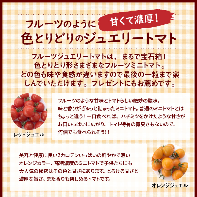 【4月～6月の定期便】たっぷり約2kg×3回！　フルーツジュエリーミニトマトの定期便 長田農園 産地直送 カラフル トマト とまと 野菜 やさい フルーツ サラダ 濃厚 甘い ご褒美 プレゼント 美容