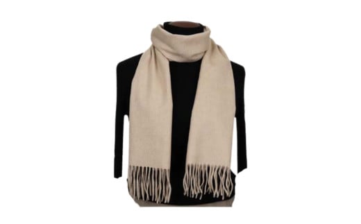 無染色 カシミヤ マフラー 無地 66401 男女兼用 ベージュ ／ まちづくり観光振興機構 防寒 レディース メンズ 通勤 通学 プレゼント ギフト 奈良県 田原本町