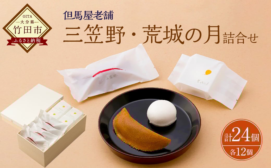 [竹田 但馬屋老舗] 三笠野・荒城の月 24個入 各12個 個包装 詰合せ 和菓子