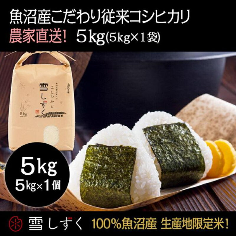 【ふるさと納税】令和7年産！魚沼産こだわり従来コシヒカリ【農家直送!】5kg×1袋 お米 米 コメ 　お届け：10月以降より準備でき次第、順次発送いたします