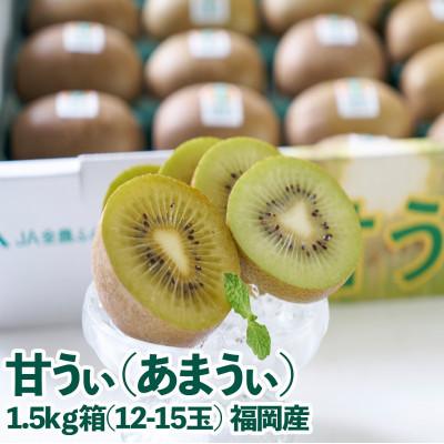 ふるさと納税 直方市 【先行受付】福岡限定!ブランドキウイ「甘うぃ(あまうぃ)」約1.5kg箱(12-15玉)(直方市)