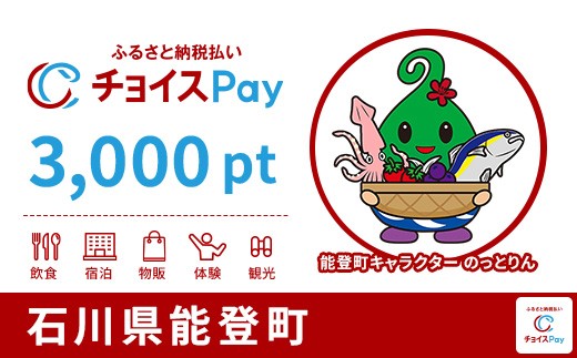 
                  能登町チョイスPay 3,000pt【会員限定のお礼の品】
                