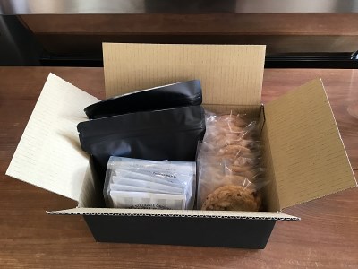 (1285)自家焙煎珈琲 オリジナル 豆 ドリップパック 手作り アメリカンクッキー 詰め合わせ(中煎り豆400g、ドリップパック8個、クッキー9枚)