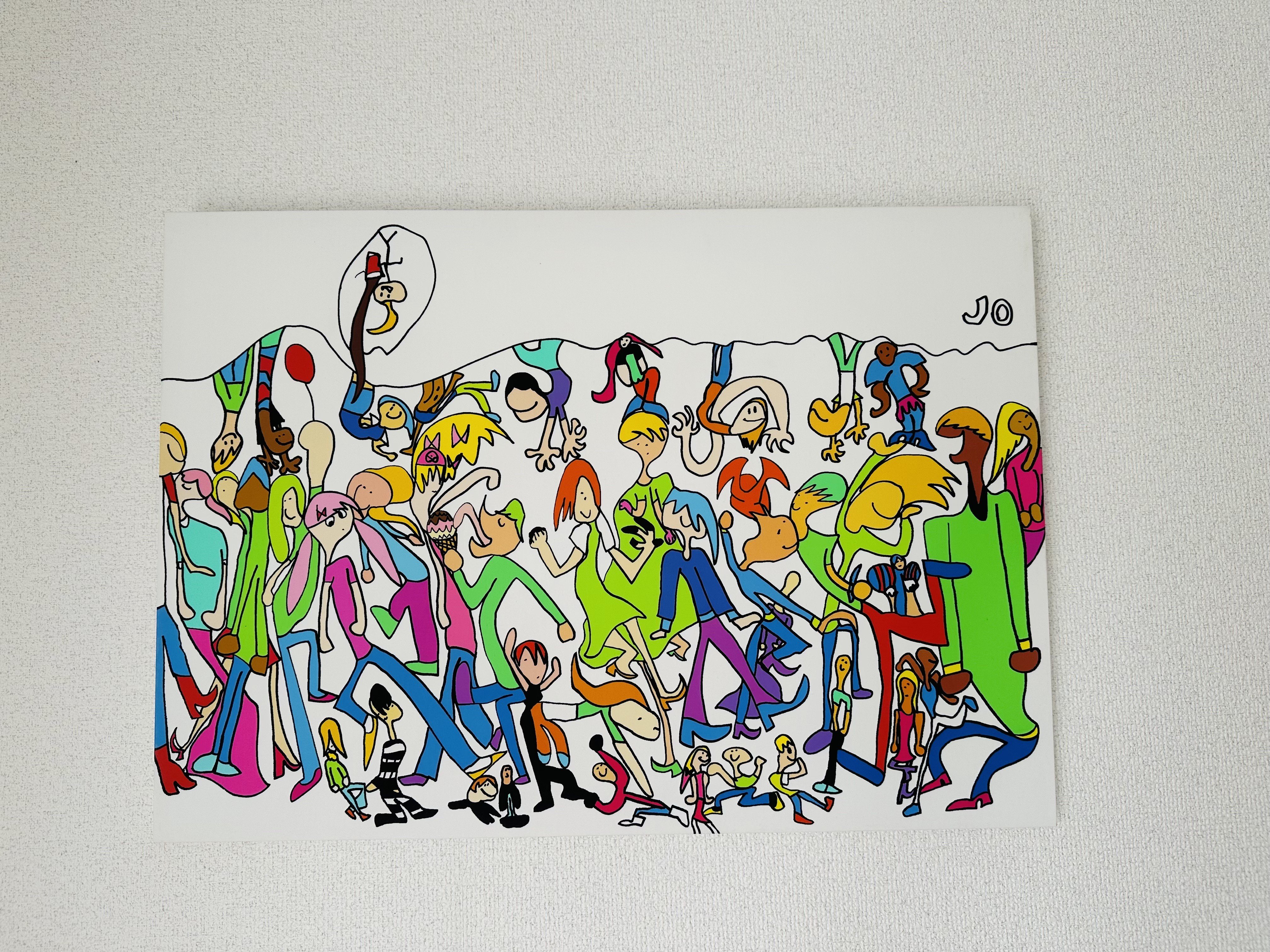 
            絵画『みんなです（白バージョン）』
          