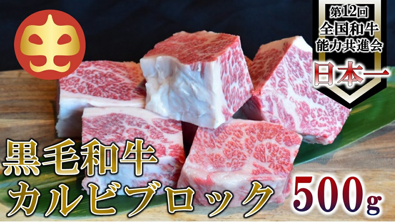【ふるさと納税】【うしの中山】 黒毛和牛 カルビブロック　500g【日付指定不可】