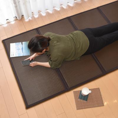 ふるさと納税 岡山市 岡山県岡山市産　樹脂製 畳マット 悠久 サイズ:シングル　カラー:ブラウン