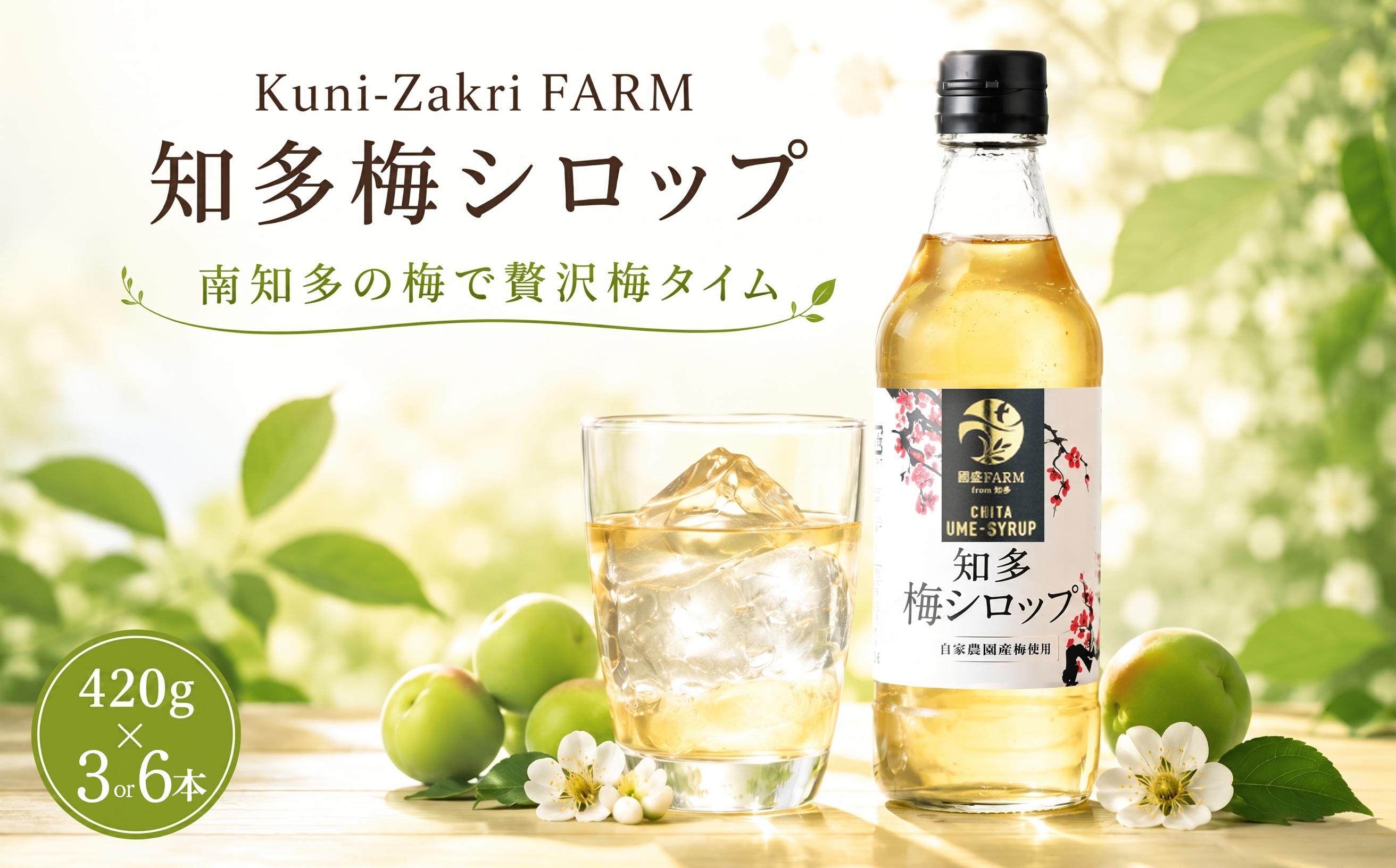 
                  【容量選べる】Kuni-Zakri FARM 知多梅シロップ 420g × 3本 or 6本 愛知県 南知多町
                