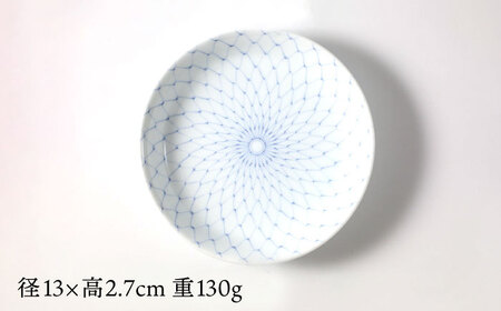 【波佐見焼】網絵（あみえ）13cmプレート 和皿 網模様  5枚セット 食器 皿【福田陶器店】[PA323] 波佐見焼